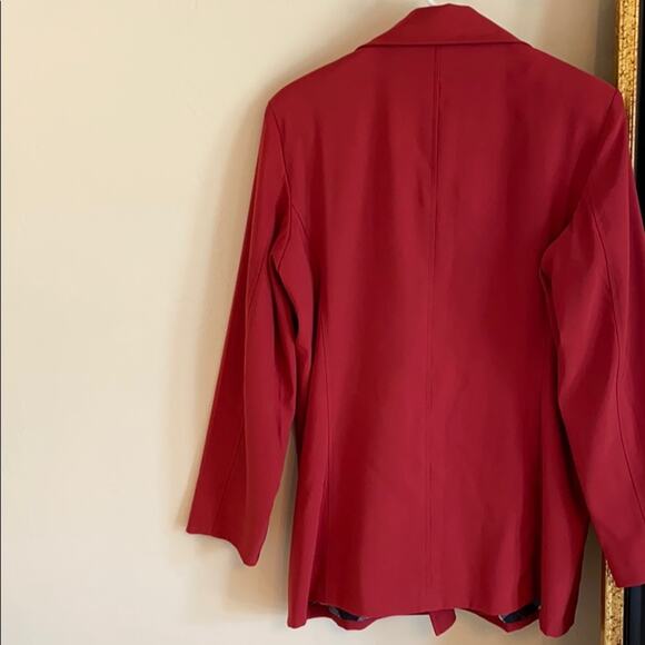 LL Bean red trench coat  jacket with plaid lining - Picture 11 of 14